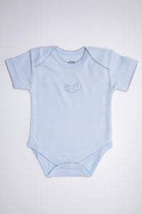 Rocking Horses Short Sleeve Body Suit with Embroidery