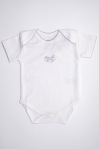 Rocking Horses Short Sleeve Body Suit with Embroidery