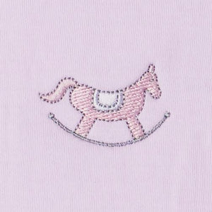 Rocking Horses Short Sleeve Body Suit with Embroidery