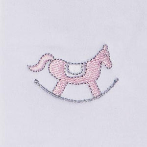 Rocking Horses Short Sleeve Body Suit with Embroidery